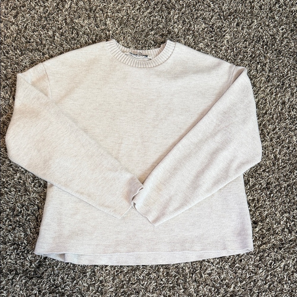 Zara Cream Crewneck Sweater
